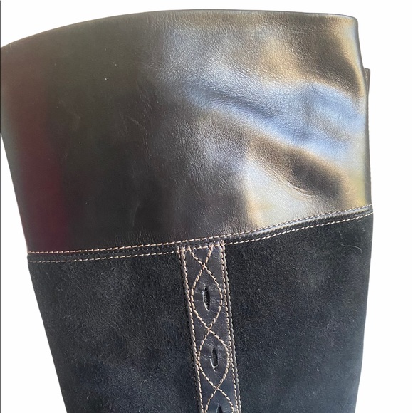 Lorenzo Banfi Leather and Suede Knee High Boots - Picture 7 of 10